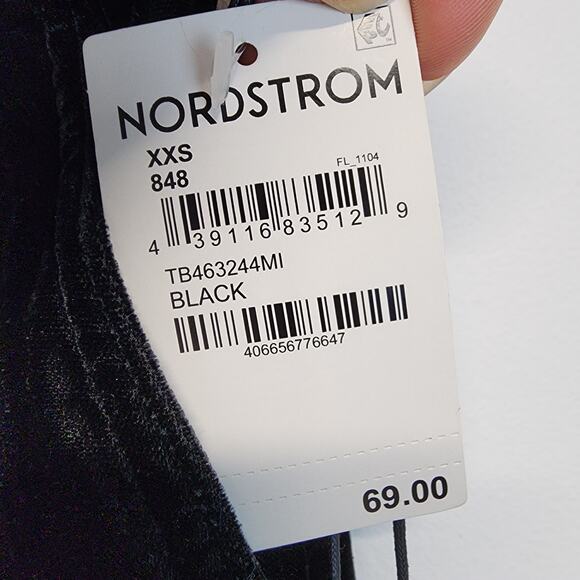 Treasure & Bond Black Velvet Pants Size XXS Elastic Waist Pull On Stretch Luxe - Picture 9 of 10